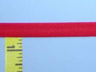 Velvet Fold Over Foldover Elastic 1/2 Red 10 yds #717  