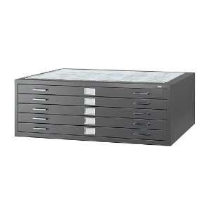    Safco 5 Drawer Steel Flat File, 42 x 30 Black
