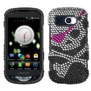 Skull Crystal Diamond BLING Hard Case Phone Cover for Verizon Pantech 