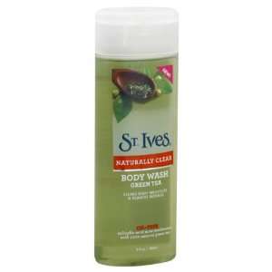  St. Ives Naturally Clear Body Wash, Green Tea, 9 oz 