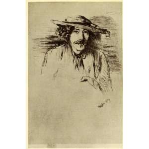  Print Artist James Abbott McNeill Whistler Portrait Etching Sketch 