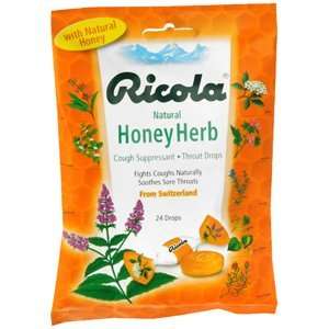  Special pack of 5 RICOLA COUGH DROP HONEY HERB 24 per pack 