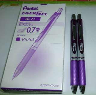 2Pentel Energel 0.7mm Retractable Gel Pen Violet #BL77  