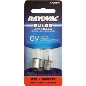  Rayovac K13 2 Krypton 6V Lantern Bulbs 2pk KPR113 3.6 Watt 