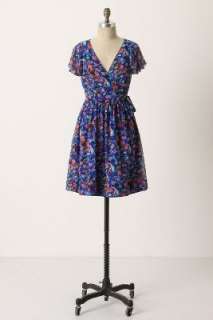 Anthropologie   Blooming Sapphire Wrap Dress  