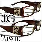New 2 PAIRS Clear Lens Womens Sun Glasses Brown Red Fashion CF1812 red 