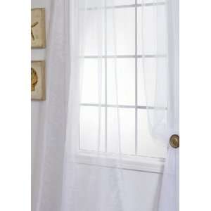   ) White Solid Faux Organza Sheer Curtains & Panels