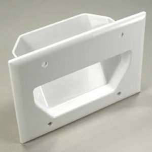  SF Cable, 3 Gang Recessed Low Voltage Cable Plate White 
