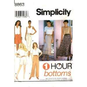  Simplicity Sewing Pattern 8863 1 Hour Bottoms, AA (6 8 10 