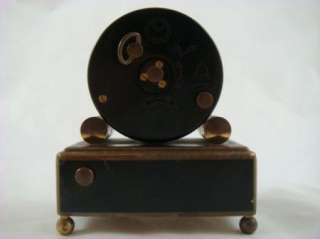 Vintage Reuge Music Box Alarm Small Mantel Clock Made In Switzerland 