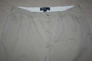 POLO RALPH LAUREN Mens Andrew Pants 38 x 28 Beige Pleated Chinos 