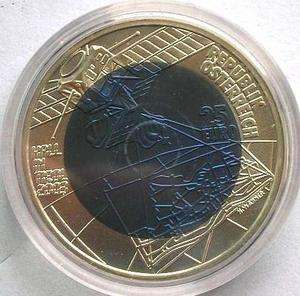 Austria 2003 Satellite 25 Euro Silver Niobium Coin,Rare  
