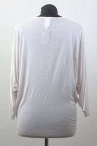 Womens Jersey Cowl Neck Blouse Top Shirt Cream Modal Soft Dolman New 