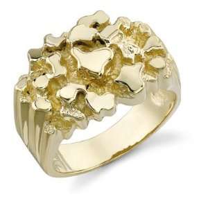  14K Gold Mens Nugget Ring Jewelry