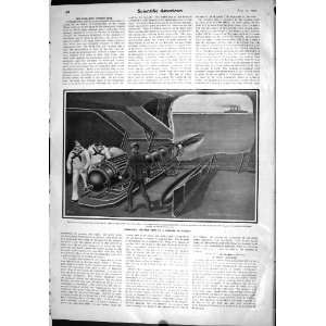 Scientific American 1904 Submerged Torpedo Room Battleship Weapons