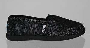 TOMS BLACK SPARKLE YOUTH CLASSICS  