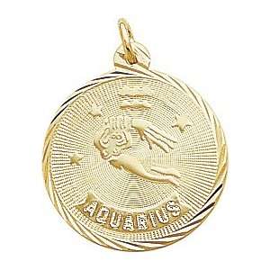  Rembrandt Charms Aquarius Charm, Gold Plated Silver 