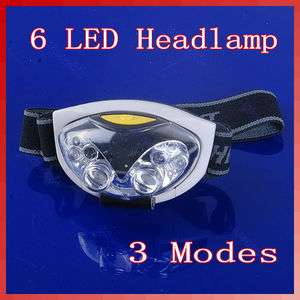 New Ultra Bright 6 LED Head Lamp Light Torch Headlamp Headlight 3 