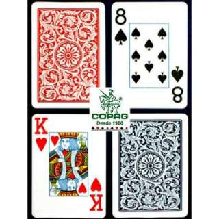 COPAG Plastic Playing Cards, Poker, Jumbo, Blue & Red  