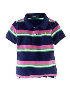 Ralph Lauren Childrenswear Infant Boys Striped Mesh Polo   Sizes 9 24 