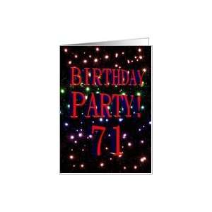  71st Birthday party invitation with fireworks Card Toys & Games