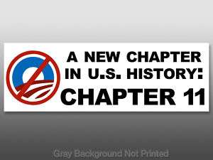 Chapter 11 Sticker  nobama anti obama decal stickers no  