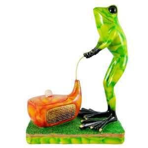  Adorable Golfing Green / Yellow Tree Frog Box / Statue 