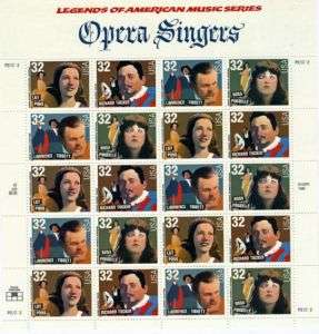 Opera Singers 20 x 32 Cent U.S. Postage Stamps 1997  