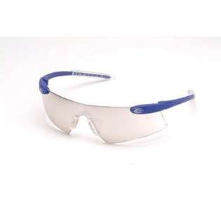  Safety Glasses With Blue Frame And Indoor/Outdoor Clear Mirror 