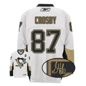 Sidney Crosby Signed Jersey Penguins White Replica   Autographed NHL 