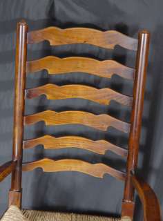 Rustic English Oak Ladder Back Chairs Ladderback  