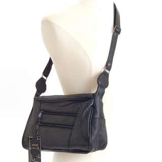 Multi Pocket Handbag Shoulder Bag Womens Purse Leather  
