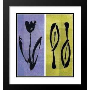   Matted 25x29 Tulip and Two Flowers 