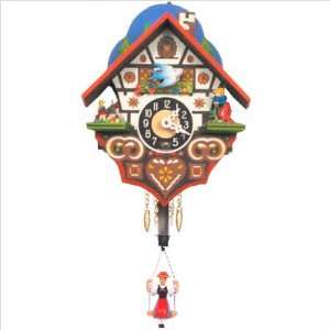  Black Forest 192SP 6 Chalet Carved Clock with Swinging 