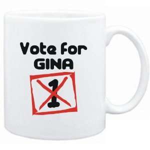  Mug White  Vote for Gina  Female Names Sports 