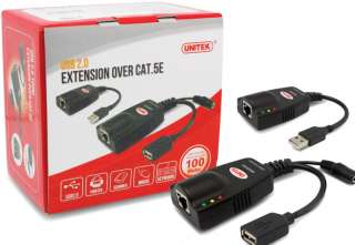 USB 2.0 Extender Repeater Extension Over Cat 5E Cable  