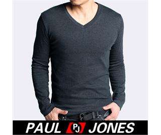   Slim Fit Cotton+Lycra V Neck Muscle Long Sleeve Casual T Shirt Tops