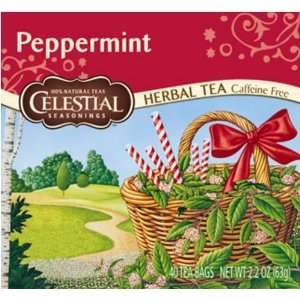 Celestial Peppermint Tea (40 bag) (Pack of 3)  Grocery 