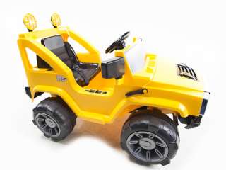 YELLOW 12V RC ELECTRIC POWER KIDS RIDE ON HUMMER JEEP W/ BIG WHEELS 