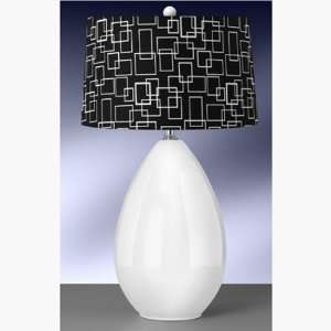  Modern 30 White Ceramic Egg Table Lamp with Hardback Drum 