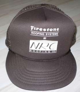 Vintage FIRESTONE ROOFING NRC BASEBALL Trucker HAT Cap  