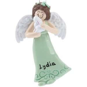    Personalized Angel Holding Bunny Christmas Ornament