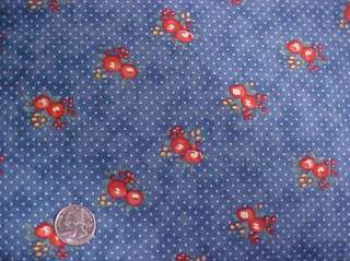 Retro Cherry Fruit Cluster Blue Valance Curtain Fabric  