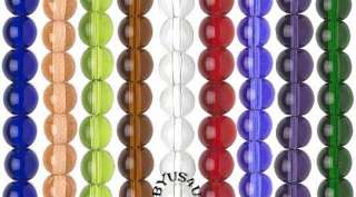 ROUND DRUK GLASS BEADS 6mm CHOICE OF COLORS 68pc   