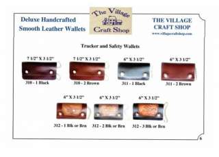 AMISH HANDMADE LEATHER WALLETS TRUCKER SAFETY TRIFOLD  