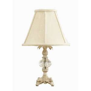  Small Boutique Style Lamp with Swirl Design Beige Shade 