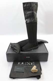 100% Auth Australia Luxe Slouch Tall Logo Boot Shoes B  