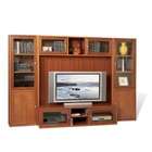 The Ergo Office 63 TV Cabinet with Hutch and Doors in Cherry Wood 