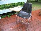 mid century modern eames era krueger fiberglass shell chair black