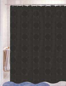 JACQUARD 70x72 Shower Curtain Black Circle design  